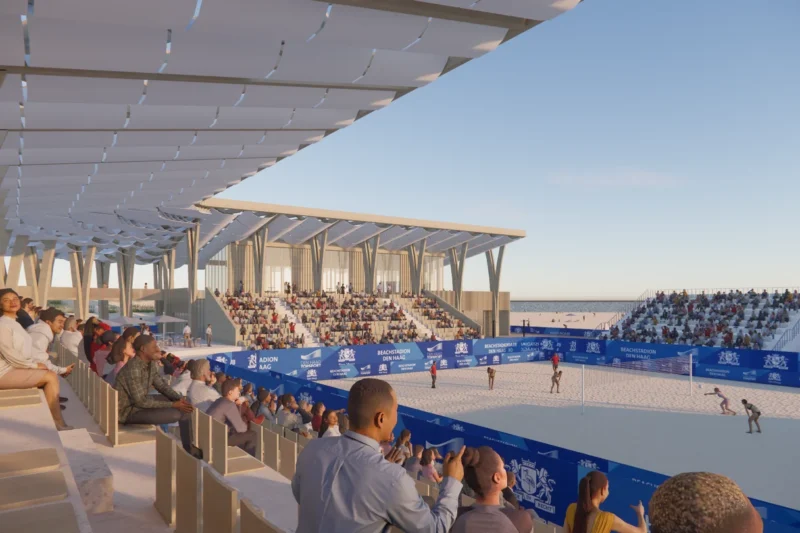 Zo gaat het permanent Beachstadion in Scheveningen er mogelijk uitzien