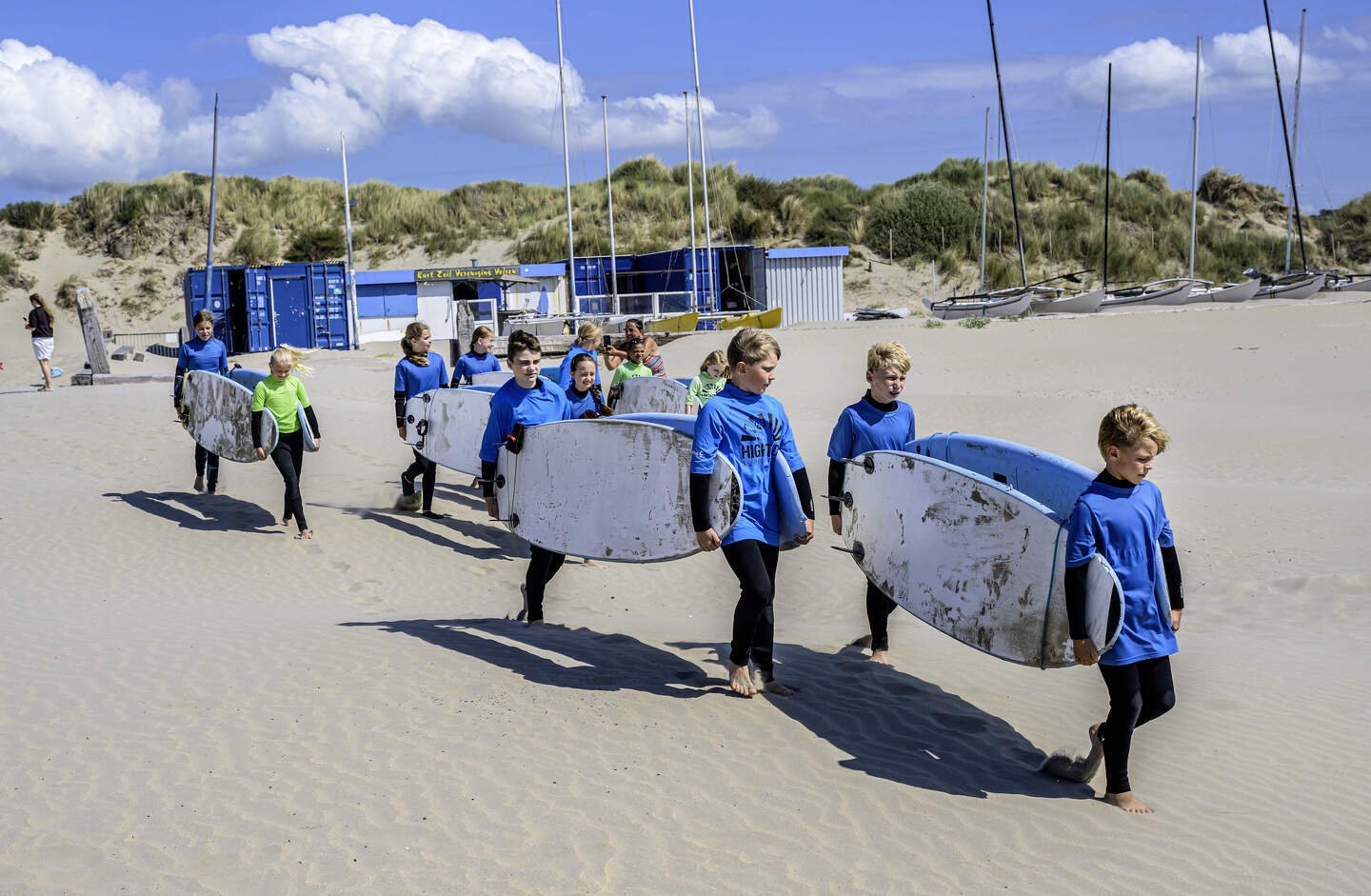 Op weg naar het water voor het echte werk.